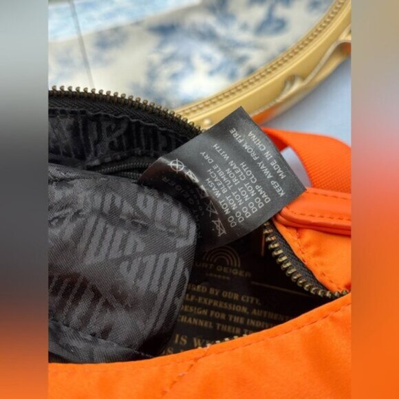🆕 KURT GEIGER LONDON 🧿 NWOT Recycled Nylon Multi Crossbody Bag, Bright Orange - Picture 10 of 13